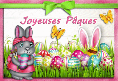 Gif animé joyeuses Pâques lapin